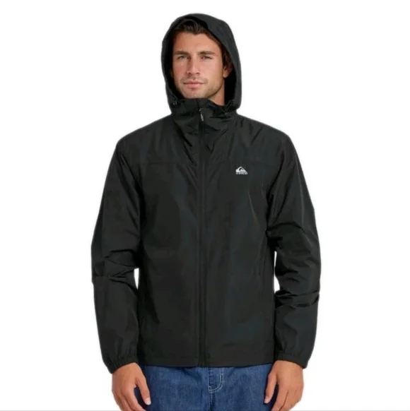 Men's Black Quiksilver Hooded Jacket - Picture 1 of 9